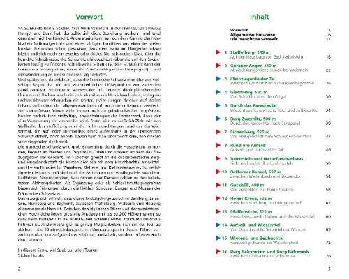 Buchcover und Innenansicht für das Buch: Fränkische Schweiz - Wandern & Einkehren
