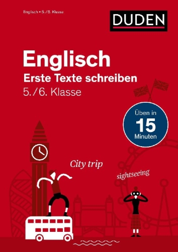 Buchcover und Innenansicht für das Buch: Englisch in 15 Min - Erste Texte schreiben 5./6. Klasse