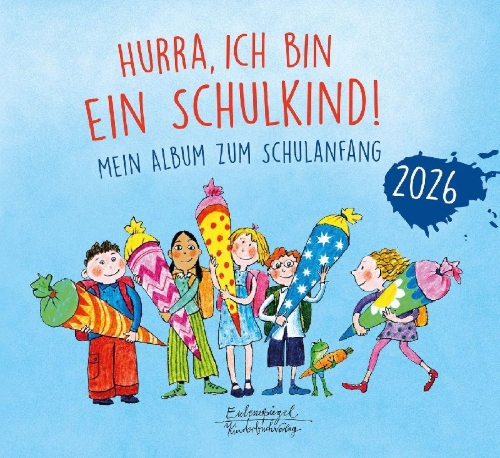 Buchcover und Innenansicht für das Buch: Hurra, ich bin ein Schulkind! 2026