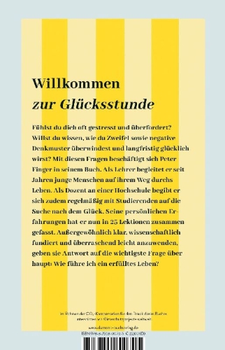 Buchcover und Innenansicht für das Buch: In 25 Lektionen zum Glück
