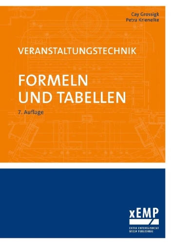 Buchcover und Innenansicht für das Buch: Veranstaltungstechnik. Formeln und Tabellen