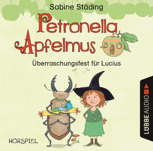 Buchcover und Innenansicht für das Buch: Petronella Apfelmus - Überraschungsfest für Lucius