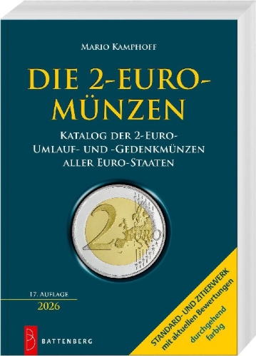 Buchcover und Innenansicht für das Buch: Die 2-Euro-Münzen