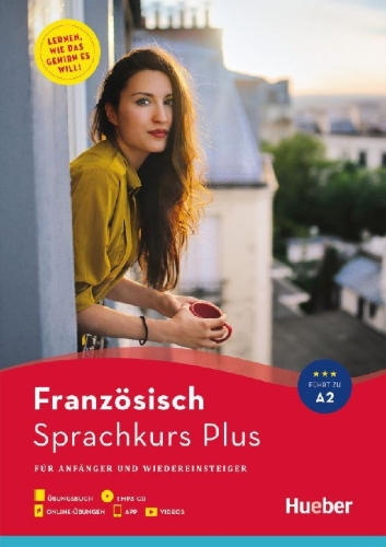 Buchcover und Innenansicht für das Buch: Sprachkurs Plus Französisch. Buch mit MP3-CD, Online-Übungen, App und Videos