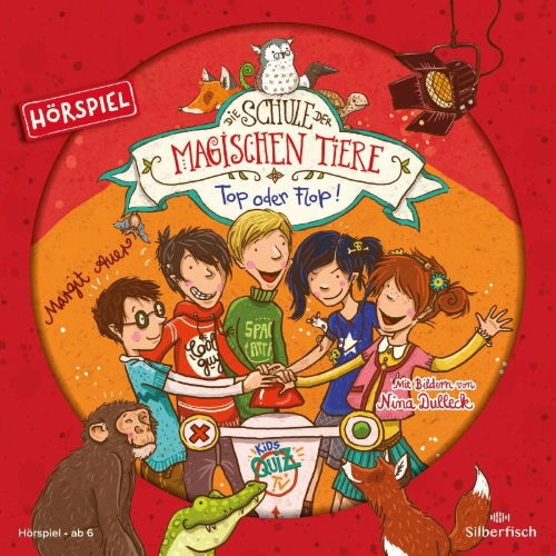 Buchcover und Innenansicht für das Buch: Die Schule der magischen Tiere 05: Top oder Flop! (Hörspiel)