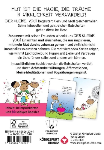 Buchcover und Innenansicht für das Buch: Der kleine Yogi - Mut Botschaften
