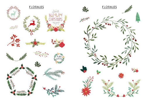 Buchcover und Innenansicht für das Buch: Bullet Journal - Stickerbuch Merry Christmas: 700 weihnachtliche Schmuckelemente