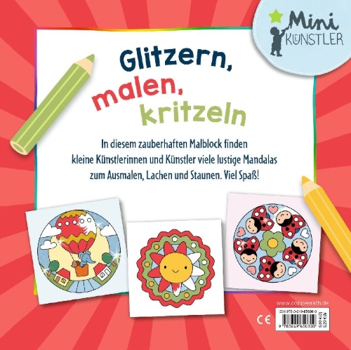 Buchcover und Innenansicht für das Buch: Mein erster Glitzer-Malspaß - Mandalas