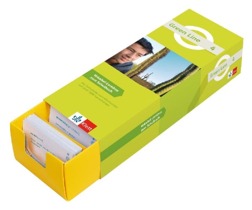 Buchcover und Innenansicht für das Buch: Green Line 4  (ab 2021) Klasse 8 Vokabel-Lernbox zum Schulbuch