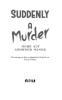 Buchcover und Innenansicht für das Buch: Suddenly a Murder