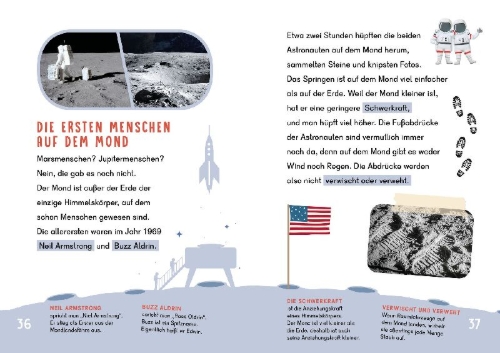 Buchcover und Innenansicht für das Buch: Dein Lesestart - Weltraum