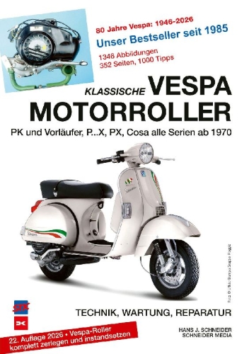 Buchcover und Innenansicht für das Buch: Klassische Vespa Motorroller
