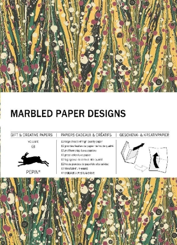 Buchcover und Innenansicht für das Buch: Marbled Paper Designs