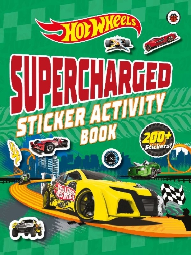 Buchcover und Innenansicht für das Buch: Hot Wheels: Supercharged Sticker Activity Book