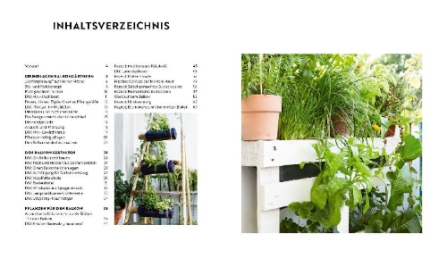 Buchcover und Innenansicht für das Buch: Gartenmomente: Balkongarten