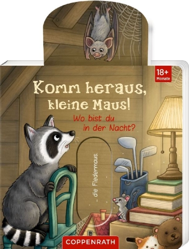 Buchcover und Innenansicht für das Buch: Komm heraus, kleine Maus!: Wo bist du in der Nacht?