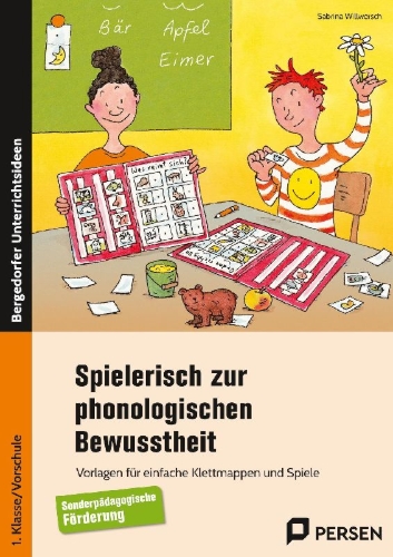 Buchcover und Innenansicht für das Buch: Spielerisch zur phonologischen Bewusstheit