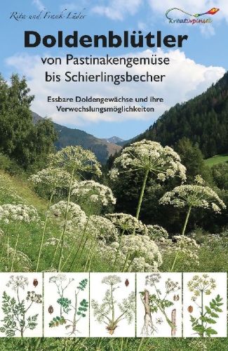 Buchcover und Innenansicht für das Buch: Doldenblütler von Pastinakengemüse bis Schierlingsbecher