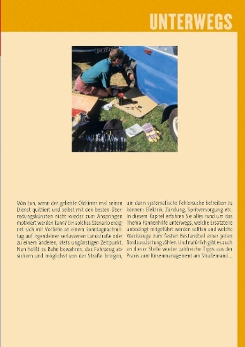 Buchcover und Innenansicht für das Buch: Praxishandbuch Tipps und Tricks für Oldtimer-Fahrer