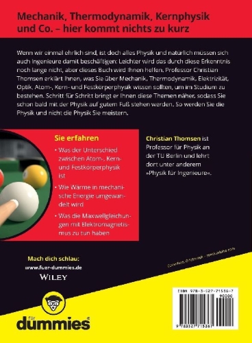 Buchcover und Innenansicht für das Buch: Physik für Ingenieure für Dummies