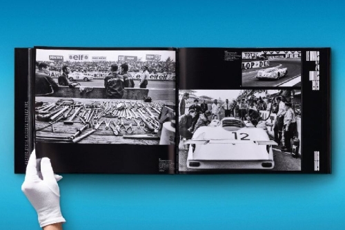 Buchcover und Innenansicht für das Buch: Rainer W. Schlegelmilch. Porsche Racing Moments