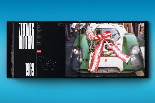 Buchcover und Innenansicht für das Buch: Rainer W. Schlegelmilch. Porsche Racing Moments