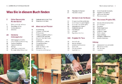 Buchcover und Innenansicht für das Buch: Garten-Projekte für Selbermacher