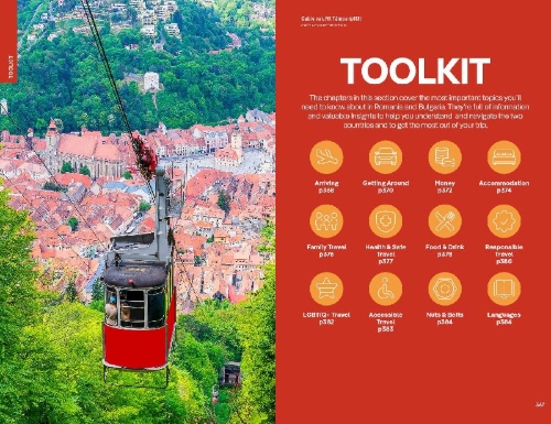 Buchcover und Innenansicht für das Buch: Lonely Planet Romania & Bulgaria