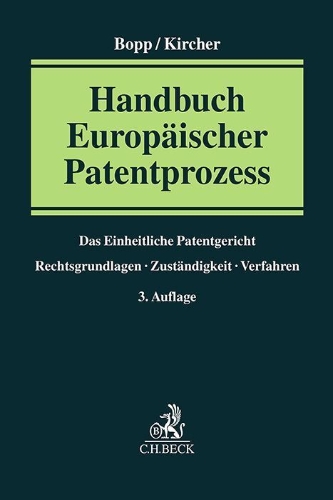 Buchcover und Innenansicht für das Buch: Handbuch Europäischer Patentprozess