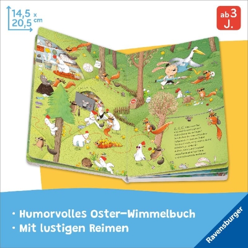 Buchcover und Innenansicht für das Buch: Viel Wimmelei ums Osterei