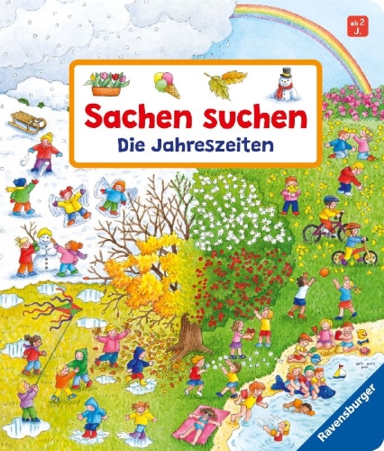 Buchcover und Innenansicht für das Buch: Sachen suchen: Die Jahreszeiten