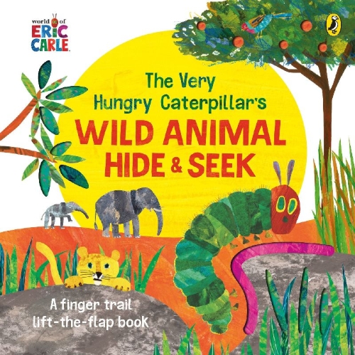 Buchcover und Innenansicht für das Buch: The Very Hungry Caterpillar's Wild Animal Hide-and-Seek