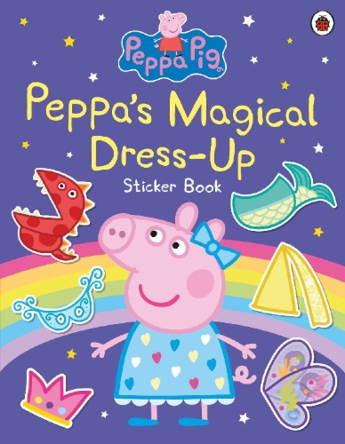 Buchcover und Innenansicht für das Buch: Peppa Pig: Peppa's Magical Dress-Up Sticker Book