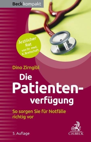 Buchcover und Innenansicht für das Buch: Die Patientenverfügung