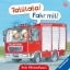 Buchcover und Innenansicht für das Buch: Tatütata! Fahr mit! Mein Feuerwehr-Mitmachbuch