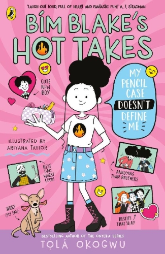 Buchcover und Innenansicht für das Buch: Bim Blake's Hot Takes: My Pencil Case Doesn't Define Me