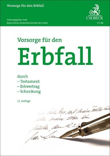 Buchcover und Innenansicht für das Buch: Vorsorge für den Erbfall