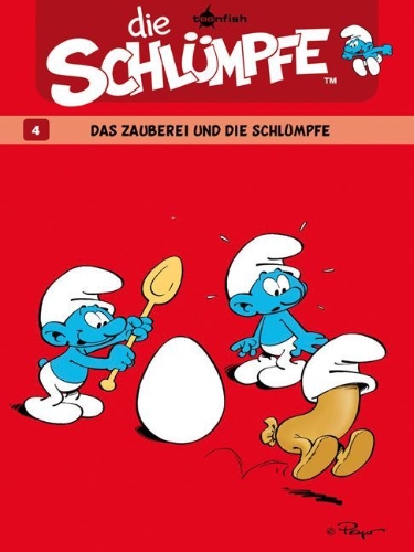 Buchcover und Innenansicht für das Buch: Die Schlümpfe 04. Das Zauberei und die Schlümpfe