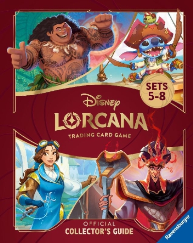Buchcover und Innenansicht für das Buch: Disney Lorcana Trading Card Game - Official Collector's Guide: Sets 5-8 EN