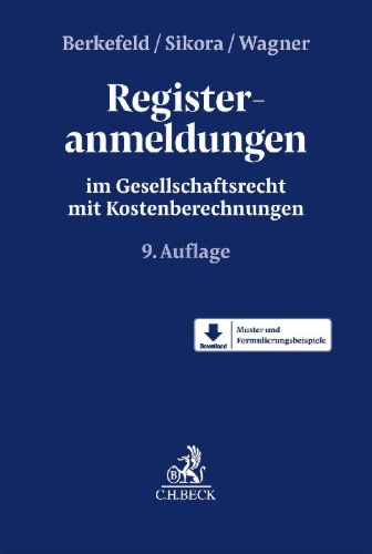 Buchcover und Innenansicht für das Buch: Registeranmeldungen