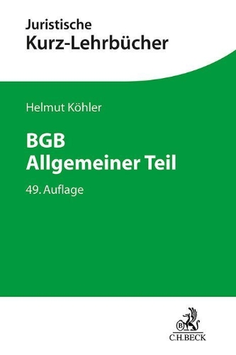 Buchcover und Innenansicht für das Buch: BGB Allgemeiner Teil