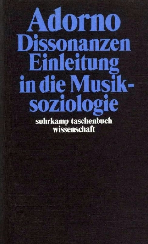 Buchcover und Innenansicht für das Buch: Dissonanzen. Einleitung in die Musiksoziologie