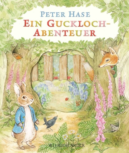 Buchcover und Innenansicht für das Buch: Peter Rabbit A Peep-Inside Tale