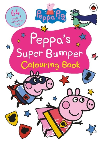 Buchcover und Innenansicht für das Buch: Peppa Pig: Peppa's Super Bumper Colouring Book