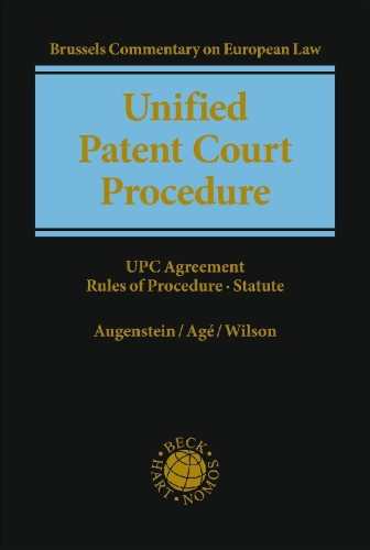 Buchcover und Innenansicht für das Buch: Unified Patent Court Procedure