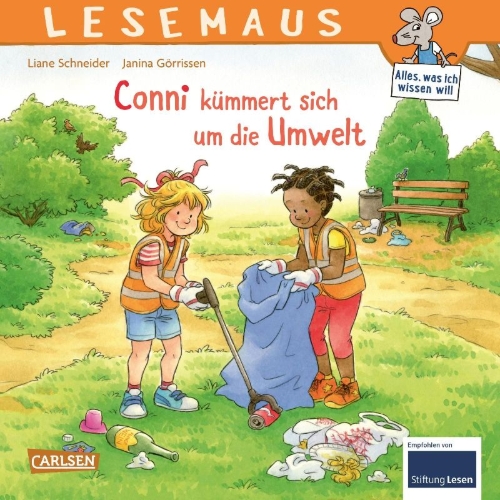 Buchcover und Innenansicht für das Buch: LESEMAUS 117: Conni kümmert sich um die Umwelt