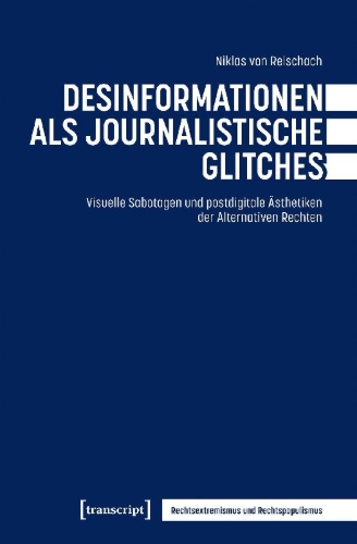 Buchcover und Innenansicht für das Buch: Desinformationen als journalistische Glitches