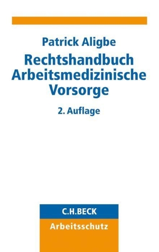 Buchcover und Innenansicht für das Buch: Rechtshandbuch Arbeitsmedizinische Vorsorge