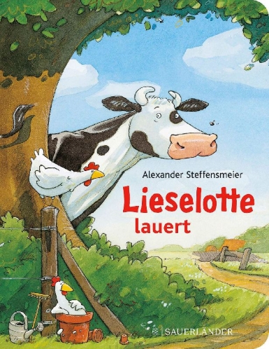 Buchcover und Innenansicht für das Buch: Lieselotte lauert (Pappbilderbuch)