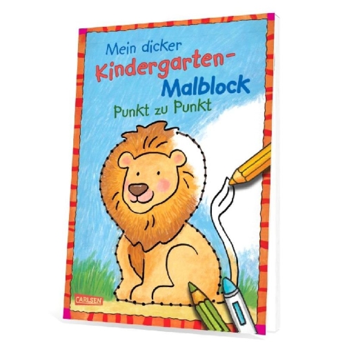 Buchcover und Innenansicht für das Buch: Mein dicker Kindergarten-Malblock: Punkt zu Punkt
